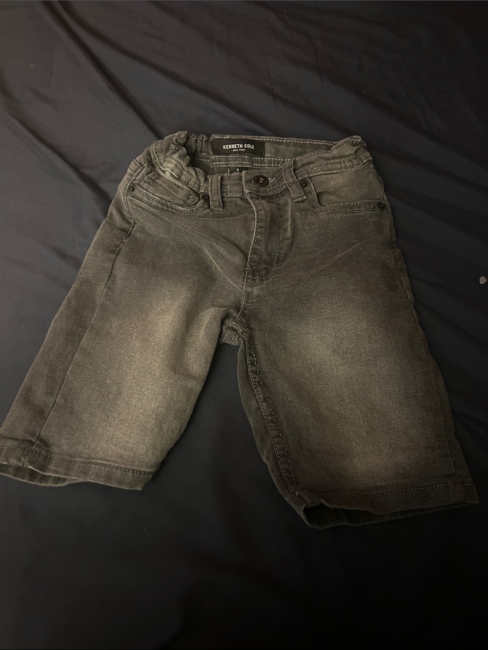 Kenneth Cole Kids Faded Black Denim Shorts